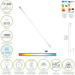 Tubo Led T8 120 cm.17,5...