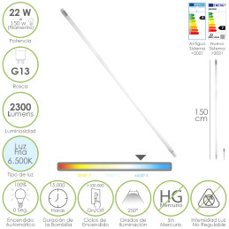 Tubo Led T8 150 cm. 22...