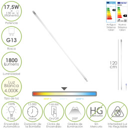 Tubo Led T8 120 cm.17,5...