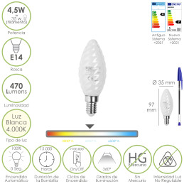 Bombilla Led Filamento Vela...