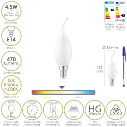 Bombilla Led Filamento Vela...