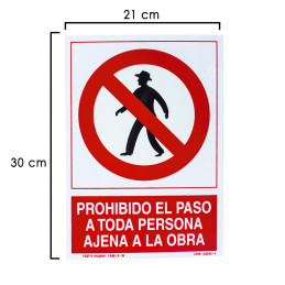 Cartel Prohibido Paso...