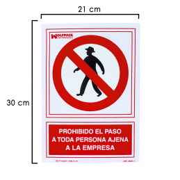 Cartel Prohibido el Paso...
